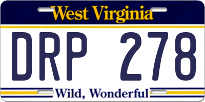 WV license plate DRP278