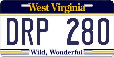 WV license plate DRP280