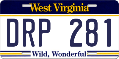 WV license plate DRP281