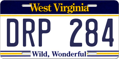 WV license plate DRP284