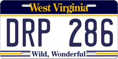 WV license plate DRP286