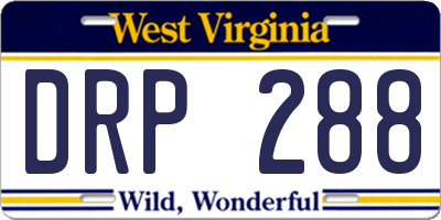 WV license plate DRP288