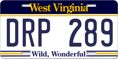 WV license plate DRP289
