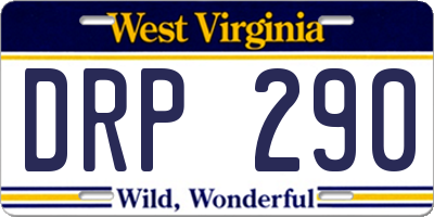 WV license plate DRP290
