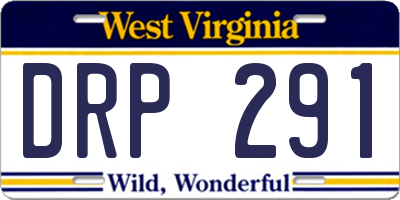 WV license plate DRP291