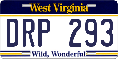 WV license plate DRP293