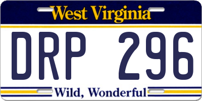 WV license plate DRP296