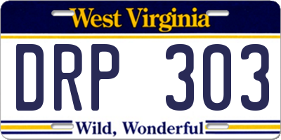 WV license plate DRP303