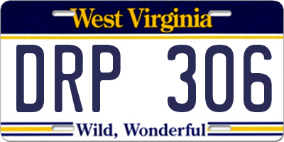 WV license plate DRP306