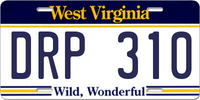 WV license plate DRP310