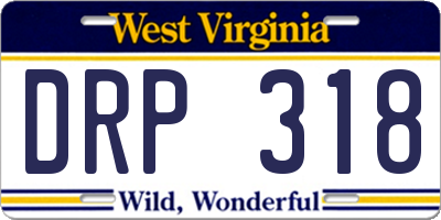 WV license plate DRP318