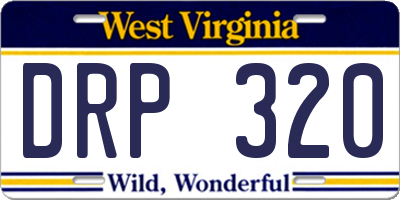WV license plate DRP320