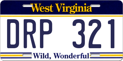 WV license plate DRP321
