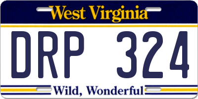 WV license plate DRP324
