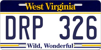 WV license plate DRP326