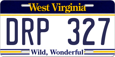 WV license plate DRP327