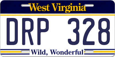 WV license plate DRP328