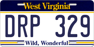 WV license plate DRP329