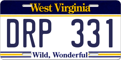 WV license plate DRP331