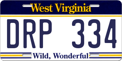 WV license plate DRP334
