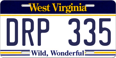 WV license plate DRP335
