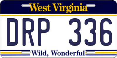 WV license plate DRP336