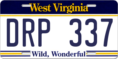 WV license plate DRP337
