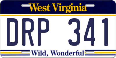 WV license plate DRP341