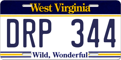 WV license plate DRP344