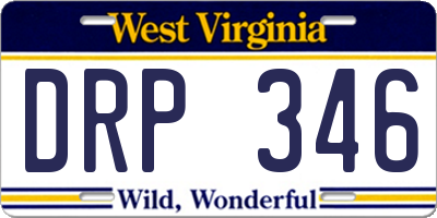 WV license plate DRP346