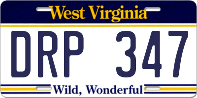 WV license plate DRP347