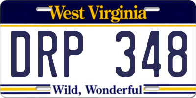 WV license plate DRP348