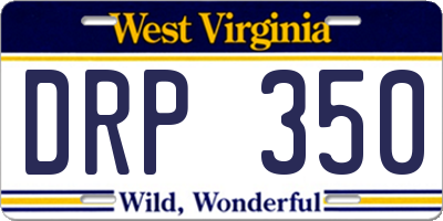 WV license plate DRP350