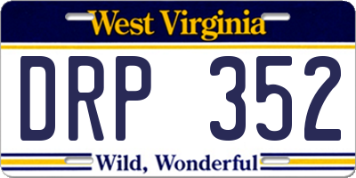 WV license plate DRP352