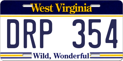 WV license plate DRP354