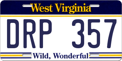 WV license plate DRP357