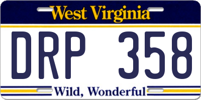 WV license plate DRP358