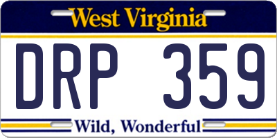 WV license plate DRP359