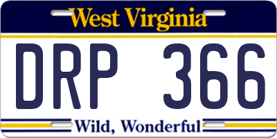 WV license plate DRP366