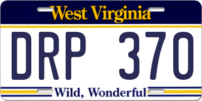 WV license plate DRP370