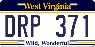 WV license plate DRP371