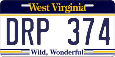 WV license plate DRP374