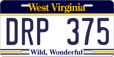 WV license plate DRP375