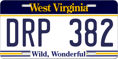 WV license plate DRP382