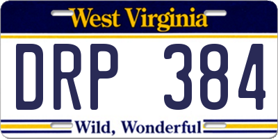 WV license plate DRP384