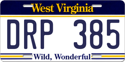 WV license plate DRP385