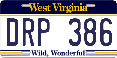WV license plate DRP386