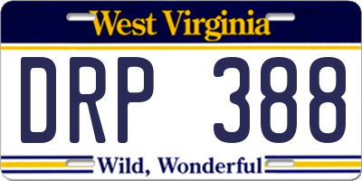 WV license plate DRP388