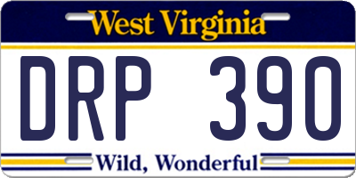 WV license plate DRP390