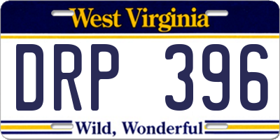 WV license plate DRP396